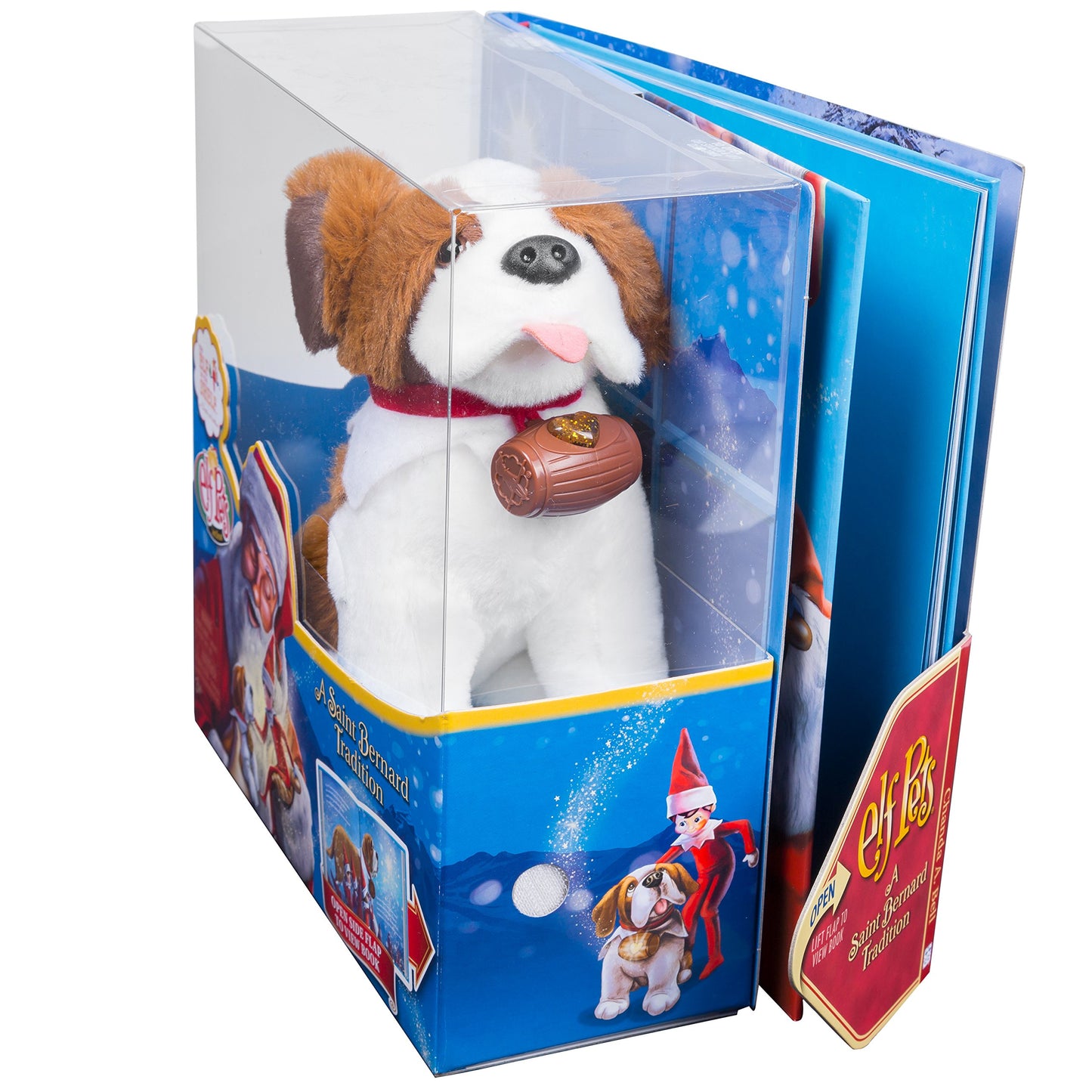 Elf On The Shelf Pet Gift Set - New St. Bernard Plush with Blue Eyed Elf Boy - A Christmas Tradition