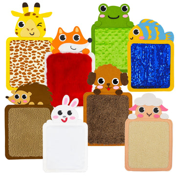 Little Learner Lab Sensory Zoo Buddies: 8-Pack Large Sensory Mats For Autistic Children | Sensory Toys For Kids With Autism | Se