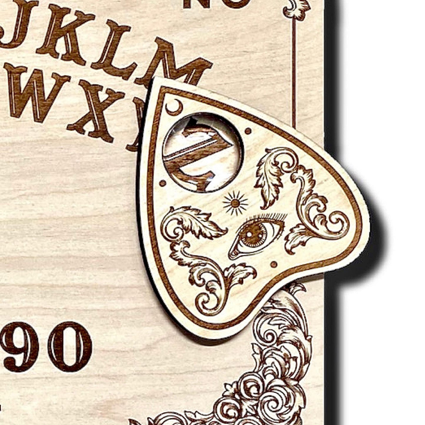 Cm Originals Large Wooden Spirit Board -Handmade Talking Spirit Board With Wooden Planchette - Handmade Wooden Premium Quality Talking Board (Large All Seeing Eye Board)