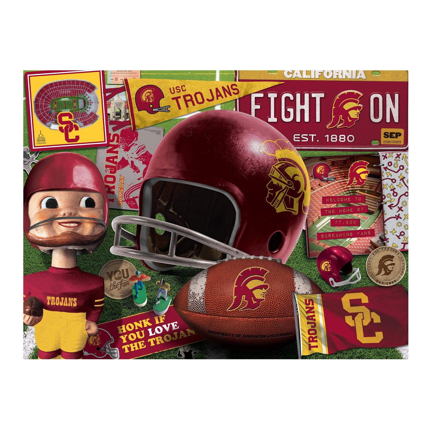 YouTheFan NCAA USC Trojans Retro Series Puzzle - 500 Pieces