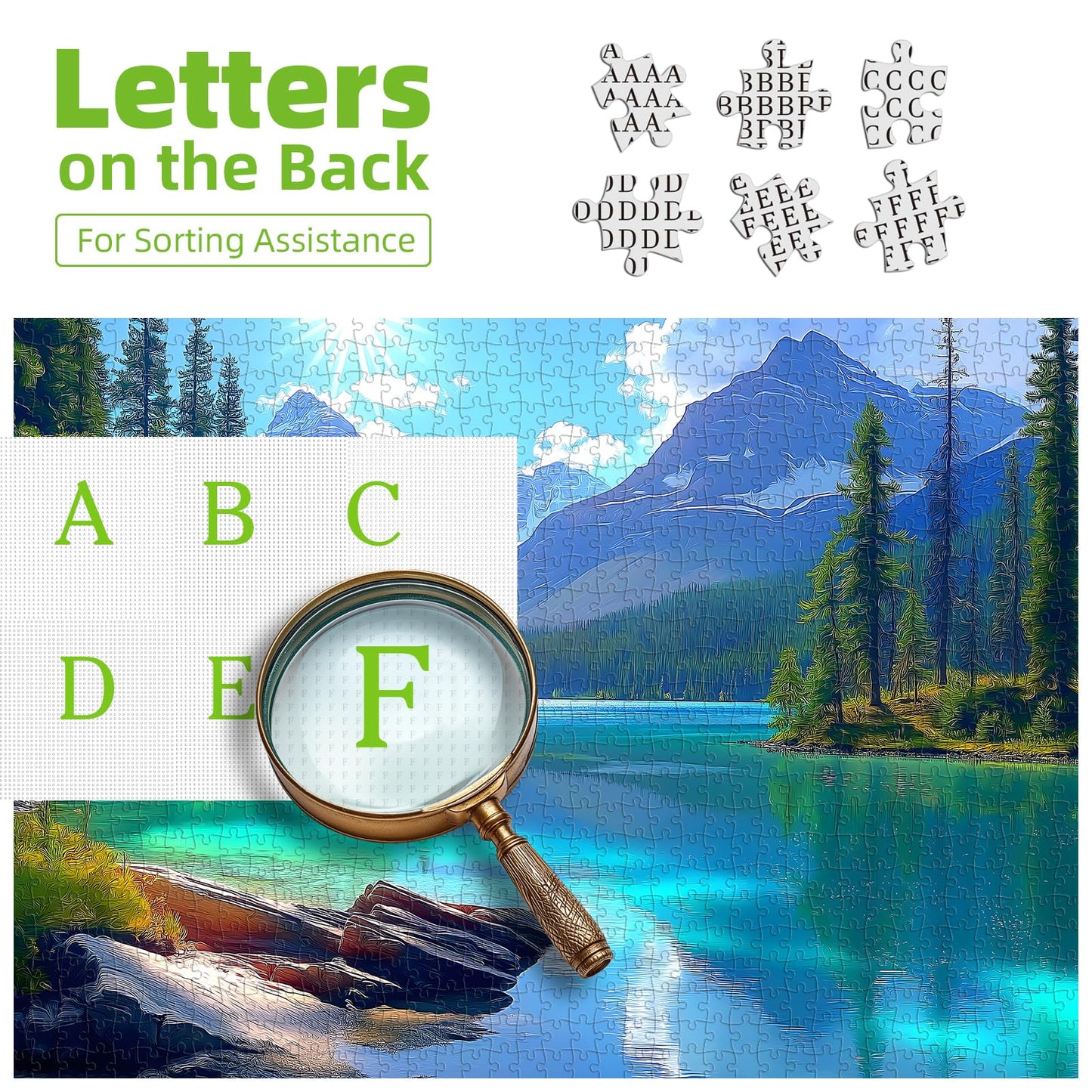 Blueforest - Turquoise Lake Landscape - 500 Piece Jigsaw Puzzle for mature-themeds Challenging Puzzle Picture Perfect for Game Nights  Kids  Teens  mature-themed  Family - Finished Puzzle Size is 21 x 15 inch