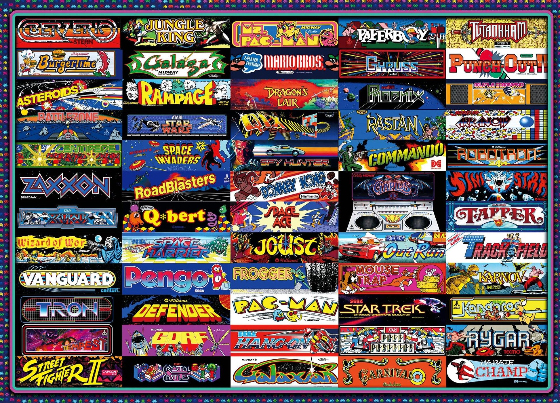Arcadeageddon! Retro Arcade Game Collage Puzzle for mature-themeds and Kids | Difficult 1000 Piece Jigsaw Puzzle  '80s Toys & Games | Interactive Brain Teaser  Fun Quarantine Gifts | 28 x 20 Inches