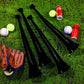 Outus Collapsible Stadium Horns - 24 Inch Plastic Vuvuzela Noisemakers, 4 Pack, Black - Perfect for Sporting Events & Parties