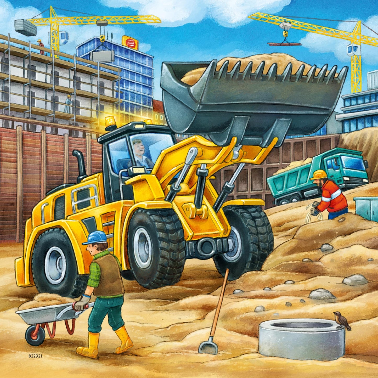 Ravensburger - Large Construction Vehicles - 49 Piece Jigsaw Puzzle 3 Pack Set - Bright Loaders  Trucks & More - Larger Pieces - enhanced Quality - Ideal Gift - Screen-Free Fun - Children Age 5+