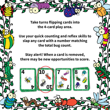 Niche Nation Games Bug Bash A Quick-Counting, Bug-Slapping Numbers Game For Kids 7-12 - Fast, Fun, And Frenetic Kids Card Game -