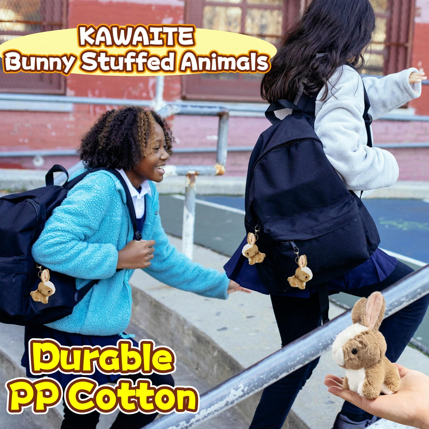 Cuddly Bunny Stuffed Animals For Girls And Boys (1 Pack), Kawaii Bunny Plush Toy, Soft Mini Rabbit Plush Toys Cute Kids Keychain