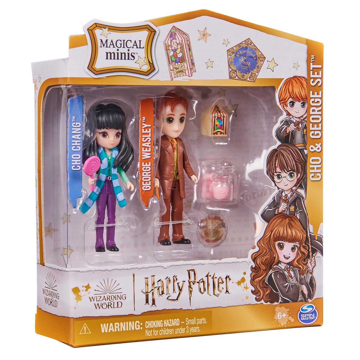 Wizarding World Harry Potter Magical Minis Cho Chang & George Weasley Figure Set with Accessories, Ages 6+, Plastic