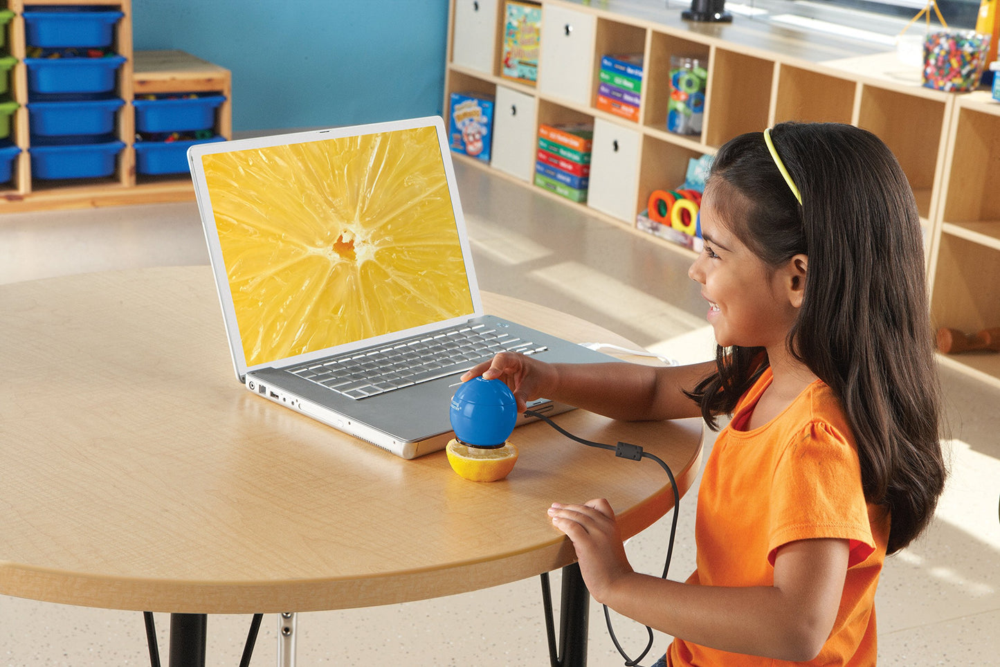 Learning Resources Zoomy 2.0 Handheld Digital Microscope, Computer, Projector, Or Interactive Whiteboard Accessories, Blue, Ages