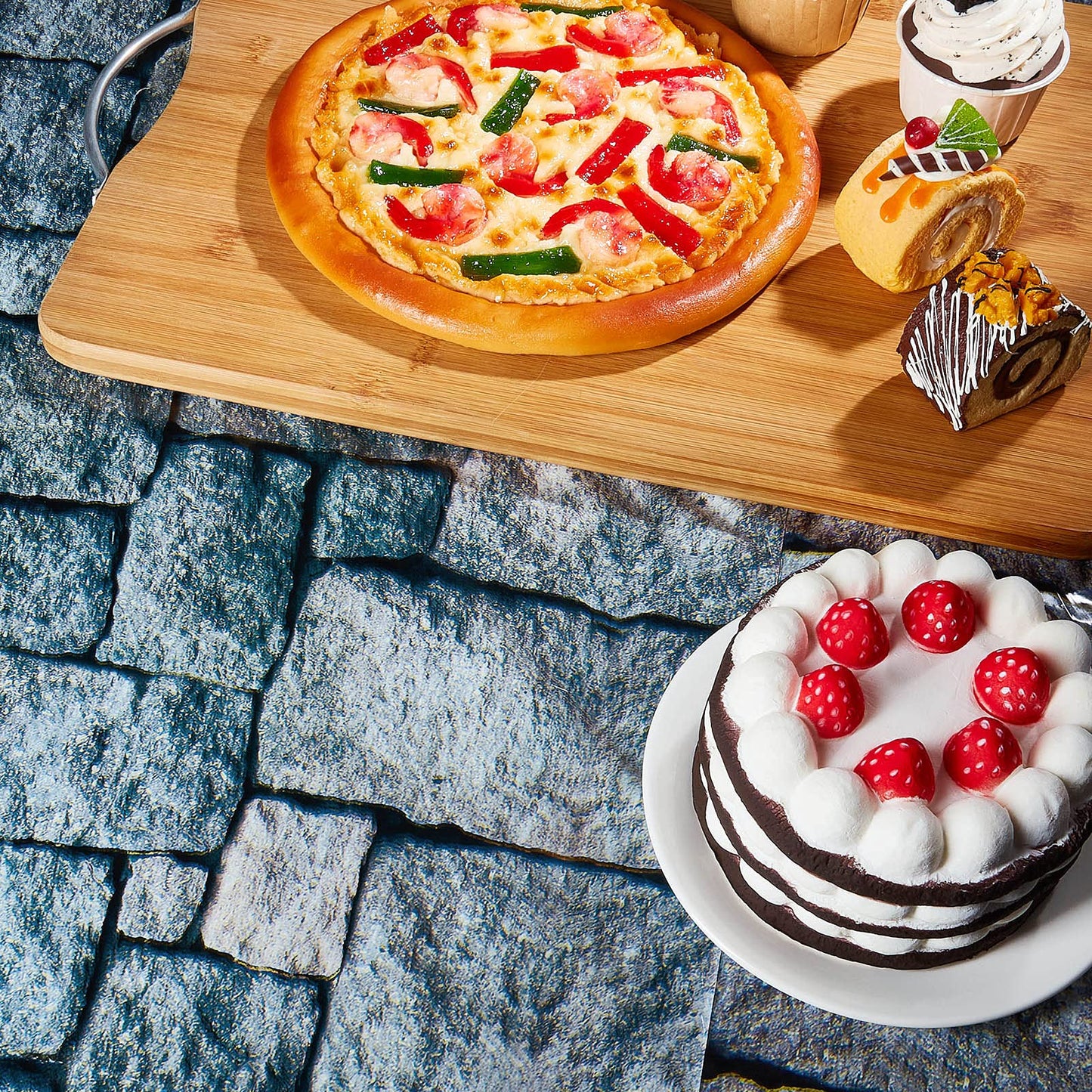 1 Pack Cobblestone Tablecloth Stone Printed Table Cover Medieval Table Decoration Plastic Tablecloth Stone Brick Tablecovers For Medieval Castle Knight Themed Party Supplies, 4.3 X 7.2 Feet