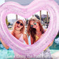 Heysplash Pool Floats, Adult Size Heart Inflatable Pool Floatie For Bachelorette Party, Swim Tube Rings, River Lake Beach Floaty, Wedding Bride Valentine Fun Toy Raft Lounge For Kids, Glitter Pink