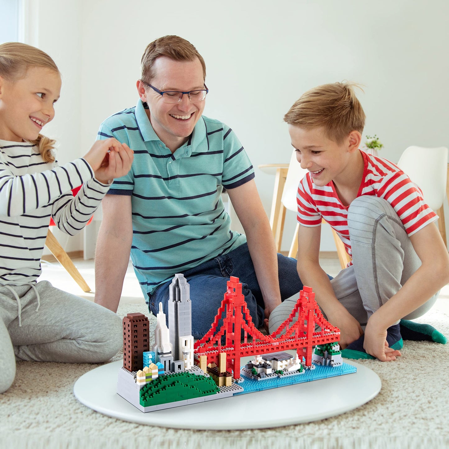 DOLBLOCK Micro Building Blocks Set - Golden Gate Bridge Model, 1610 Pieces, San Francisco Skyline, ABS Material, Ideal for Adults and Teens