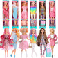 iBayda 6 Pack Fashion 11.5 inch American Toy Prinecess Dolls Playset with Outfits Dress Design and Accessories Like Handbag Hat Crown Necklace Suitcase (Gift Box Package)