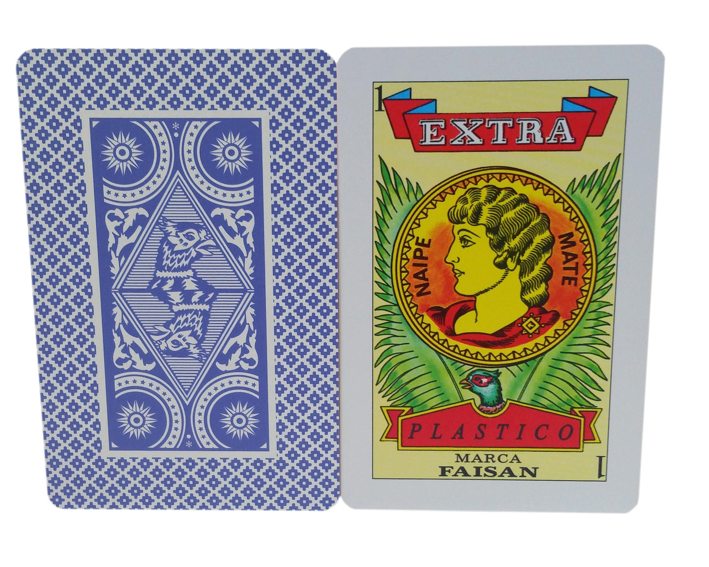 Pasatiempos Gallo Mexican Playing Cards Naipe, Blue Color, Plastic, Model 4505716