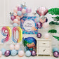 Smlpuame 40 Inch Number Balloons 0-9 Rainbow Gradient Large Number 90 Balloons, Digital Balloons For Birthday Party Celebration