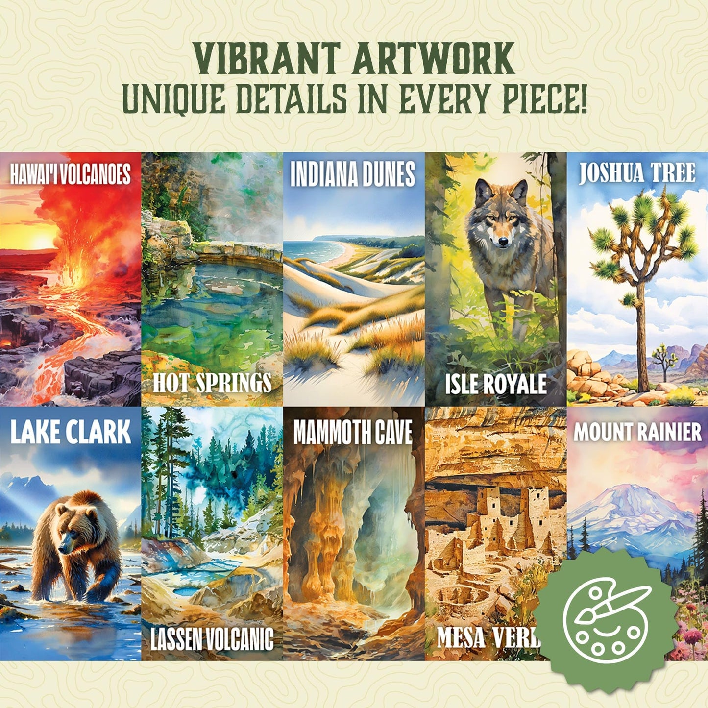 Trekking The National Parks Puzzles For Adults 1000 Pieces - Jigsaw Puzzle With No False Fits - Includes Custom Artwork For All 63 National Parks - Designed By And Made For National Park Enthusiasts