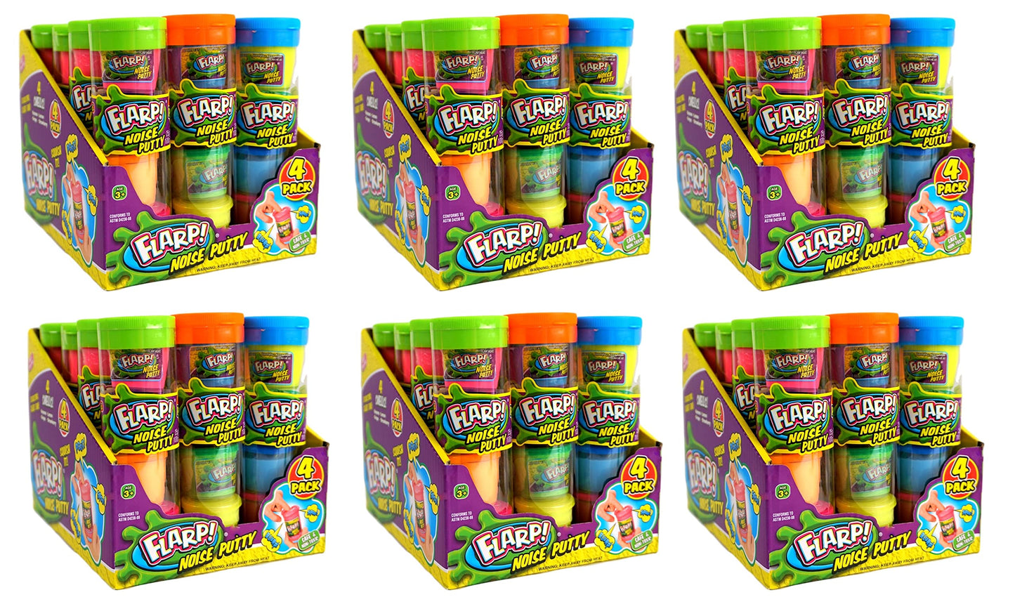 Ja-Ru Mini Flarp Noise Putty (72 Tubes, 4 Slime Each) Bulk Slime Party Favors For Kids. Fart Noise Maker. Hand Therapy Putty, St