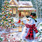 Springbok - Cottage In The Snow - 1000 Piece Jigsaw Puzzle- Holiday Winter Scene With Snowman And Cardinals