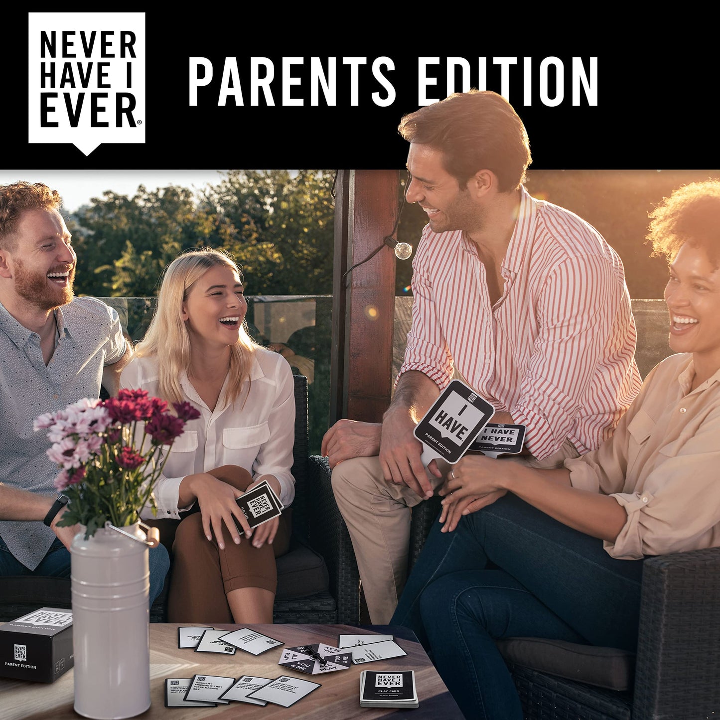 Never Have I Ever Card Game - Parent Edition, Fun Adult Party Game for Parents, Cardboard, Ages 17+