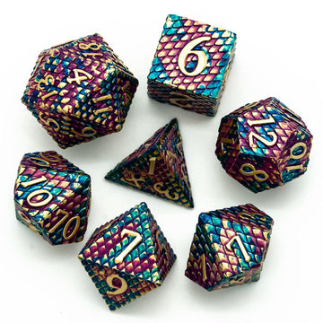 UDIXI DND Metal Dice Set Dragon Scale, D&D Dice Metal for Role Playing Games, Polyhedral Dice Set DND for Dungeons and Dragons (