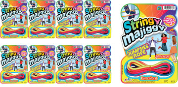 2Chill Chinese Jump Rope (8 Packs) Elastic Skipping Rope Game For Kids & Adults | Colorful Stretchy Jump Rope For Kids, Girls An