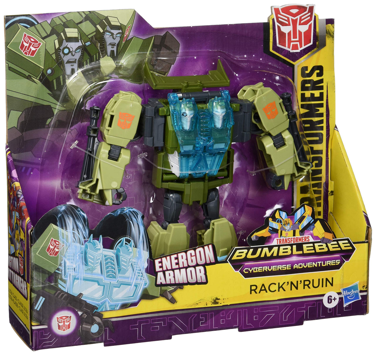 Transformers Cyberverse Ultra Class RACK'N'Ruin Action Figure - 6.75-inch Green Plastic - Combines with Energon Armor - Kids 6+