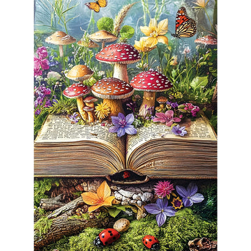 500 Piece Jigsaw Puzzles for mature-themeds  Colorful Fantasy Mushroom Book Puzzles for mature-themeds  Fun and Challenging Puzzle for Family Time  Relaxing Gift for mature-themeds  Kids  Seniors  20.5 x 15 in