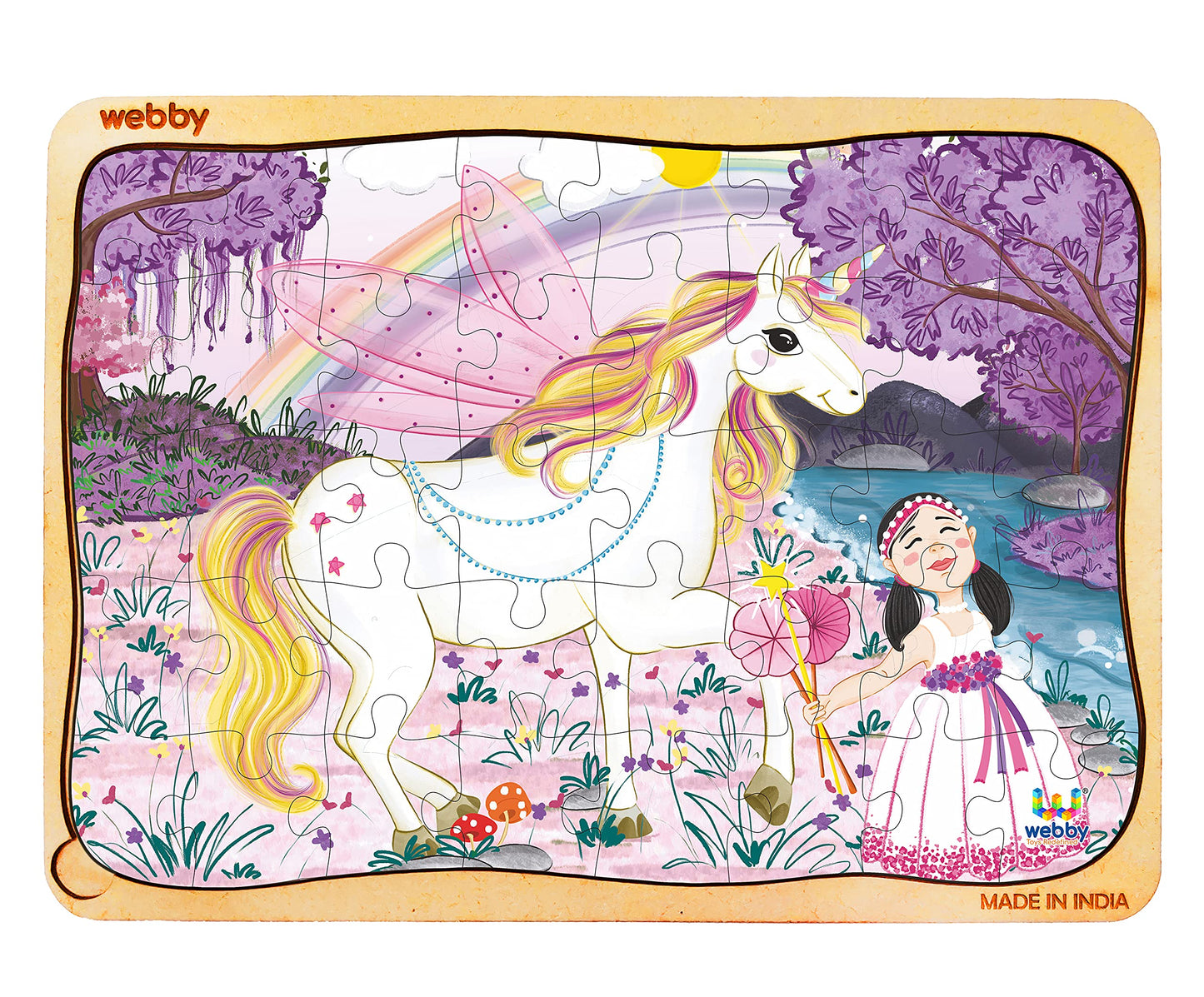 Webby Unicorn World Wooden Jigsaw Puzzle, 40 PiecesMulticolour
