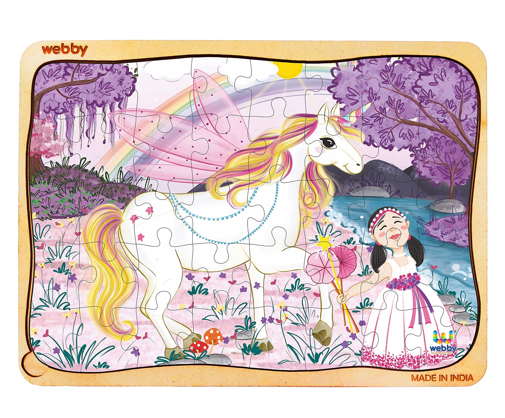 Webby Unicorn World Wooden Jigsaw Puzzle, 40 PiecesMulticolour