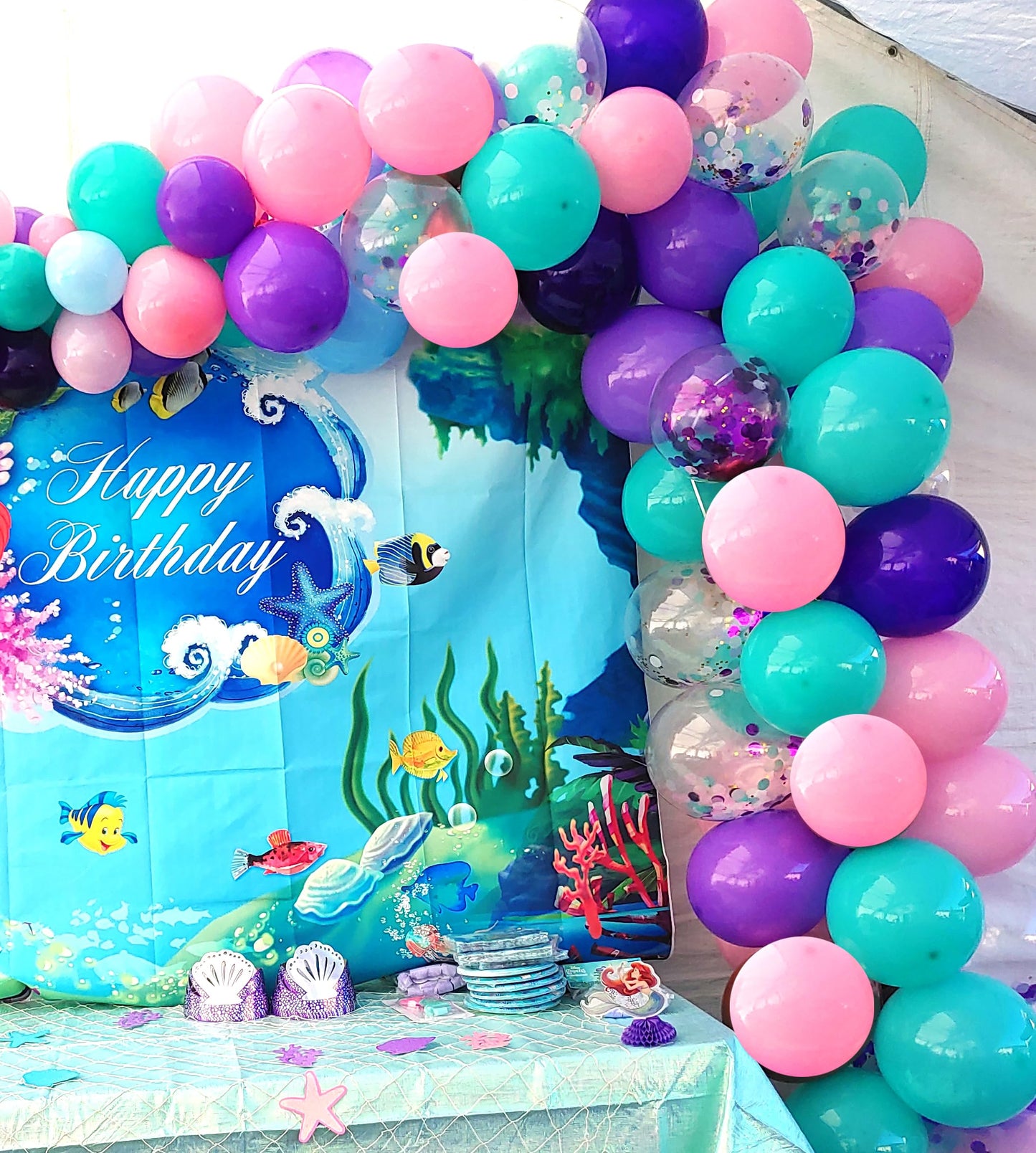 Aiwolf 50 Pcs Latex Balloons, 12 Inch Pink Purple Teal, Perfect for Birthday and Baby Shower Decorations