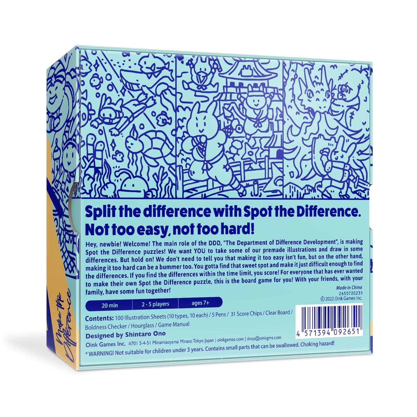 Oink Games Make The Difference - Japanese Spot The Difference Party Game | Fun Stocking Stuffer & White Elephant Gift | Ages 7+