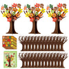 WATINC Fall Leaves Tree Craft Kits - 16Pcs Autumn Movable Eyes Trees for Party Favor Ornament Making Supplies, DIY Thanksgiving 
