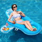 Sloosh Pool Float Lounger for Adults, Large Blue Vinyl 2-in-1 with Cup Holders & Adjustable Backrest, Model 40858