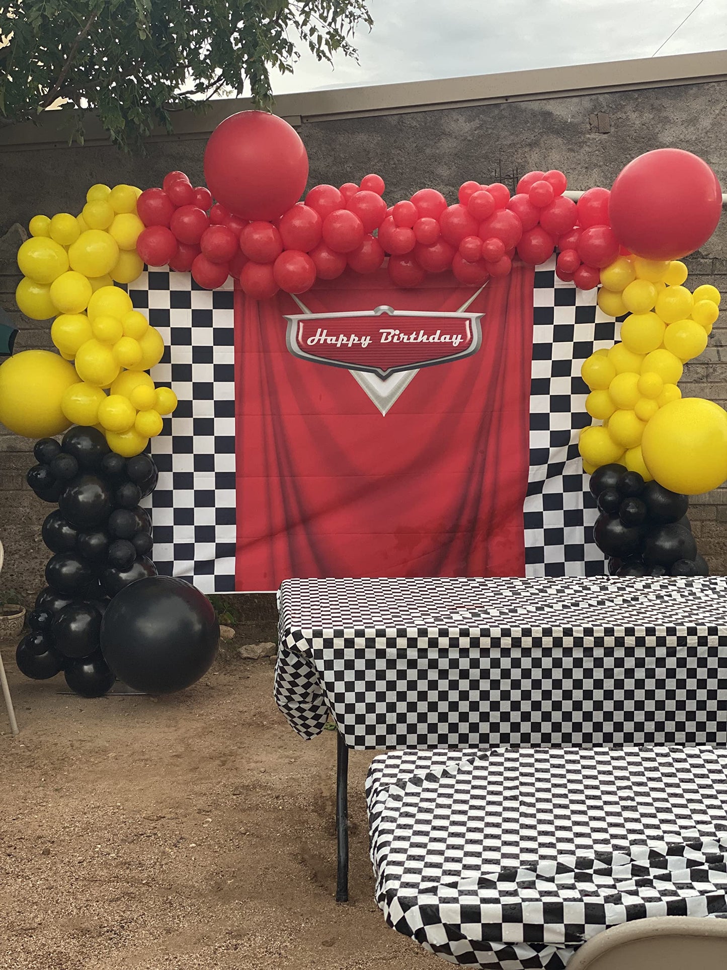 Car Backdrop for boy Party Racing Competition Photography Background 6x5FT Car Racing Flag Superman Cloak Theme Decoration Suppl