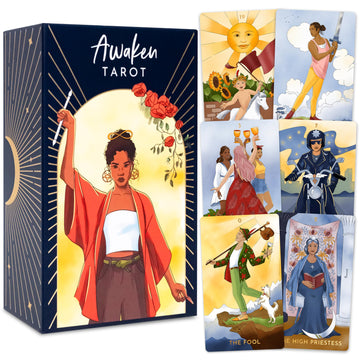 Ryve Awaken Tarot Cards Borderless With Guide Book - Modern Tarot Deck Inspired By The Rider Waite Tarot Deck - Tarot Cards For Beginners And Professionals, Beginner Tarot Decks With Guidebook
