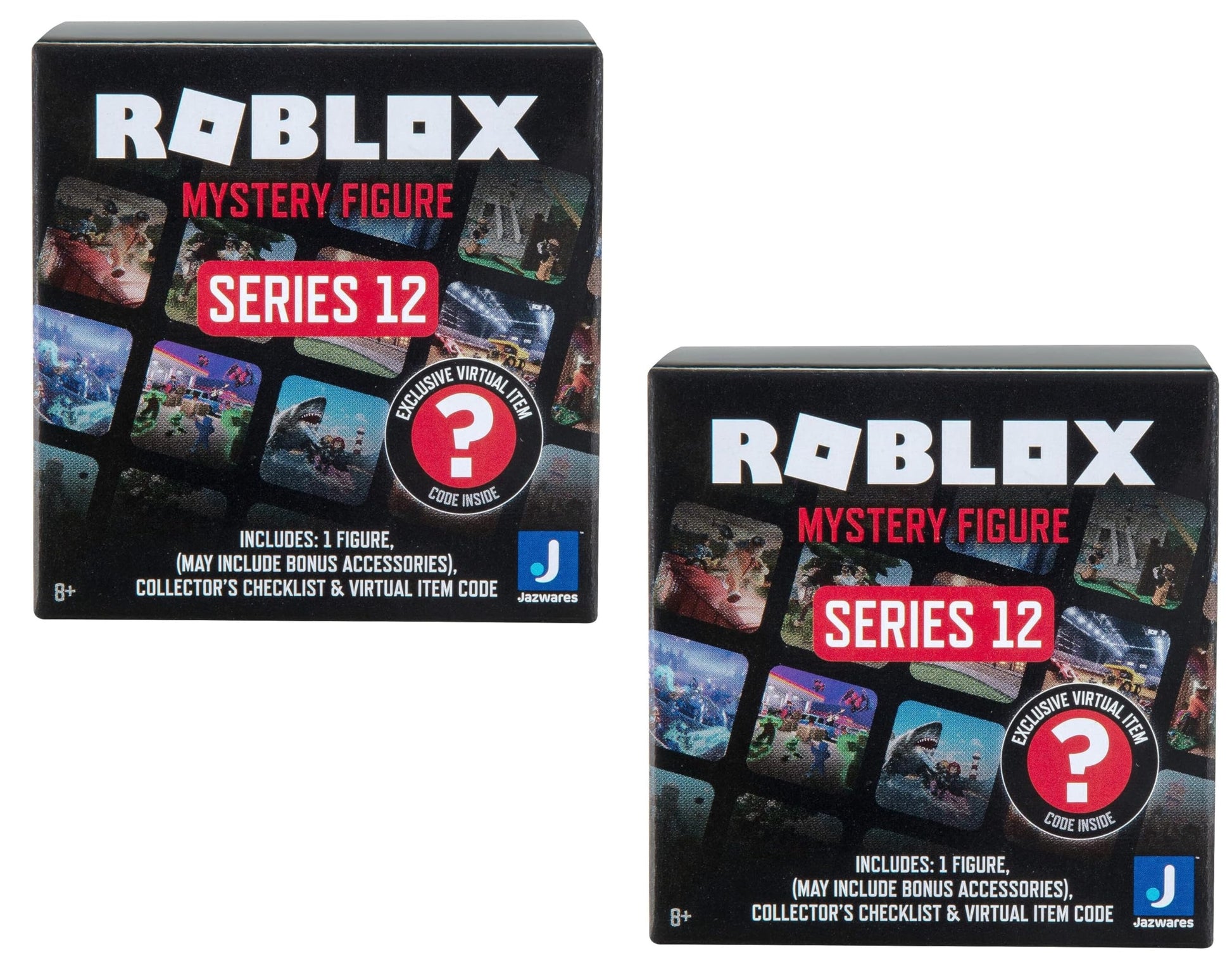 Roblox Action Figure Mystery Blind Box  2-Pack - Series 12 - Mix & Match Collectible Minifigures & Accessories w/limited availability Virtual Item Code - Gift for Kids - 8+