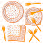 K1Tpde Cholo Bandana Party Tableware - 96Pcs Cholo Gangsta Theme Orange Paper Plates Set Disposable Dinnerware Paper Napkins Forks For Western Cowboy Birthday Party Supplies Decorations