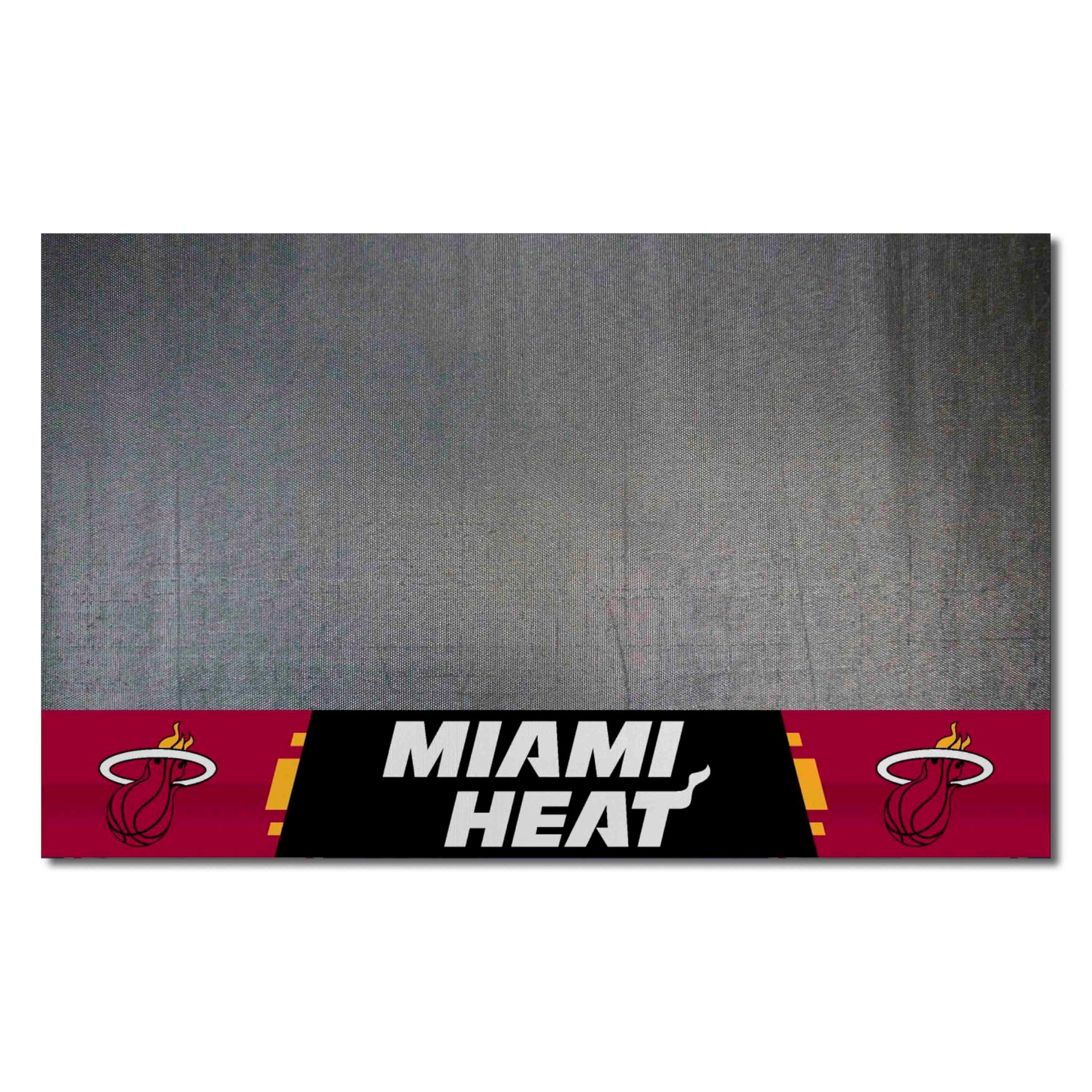 FANMATS 14210 Miami Heat Vinyl Grill Mat - 26in. x 42in. - Deck Patio Protective Mat | Oil, flame, and UV resistant