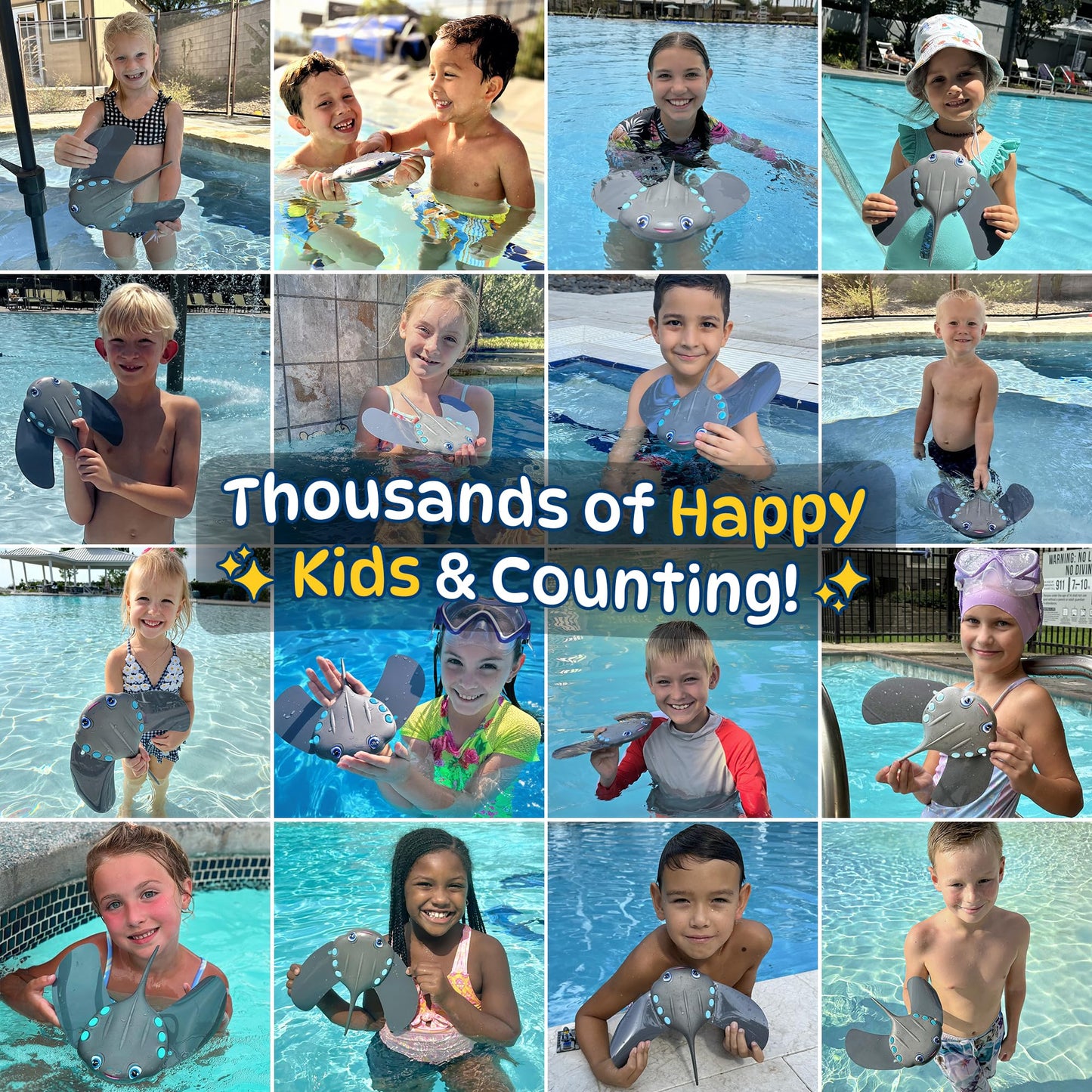 Swimming Pool Toys For Kids: Stingray Pool Torpedo Swim Toy - Self Propelled Water Toy Glides Underwater - Best Water Games & Outdoor Gifts For Boys & Girls - Diving Toys For Kids Ages 4 5 6 7 8 9 10