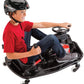 Razor Crazy Cart DLX - 24V Electric Drfting Go Kart - Enhanced Drift Bar  Brodie Knob Steering  Variable Speed  Up to 12 mph Black/Red