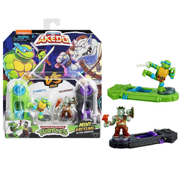 Legends Of Akedo Teenage Mutant Ninja Turtles. Mini Battling Warriors Versus Pack Leonardo Vs Rocksteady Small