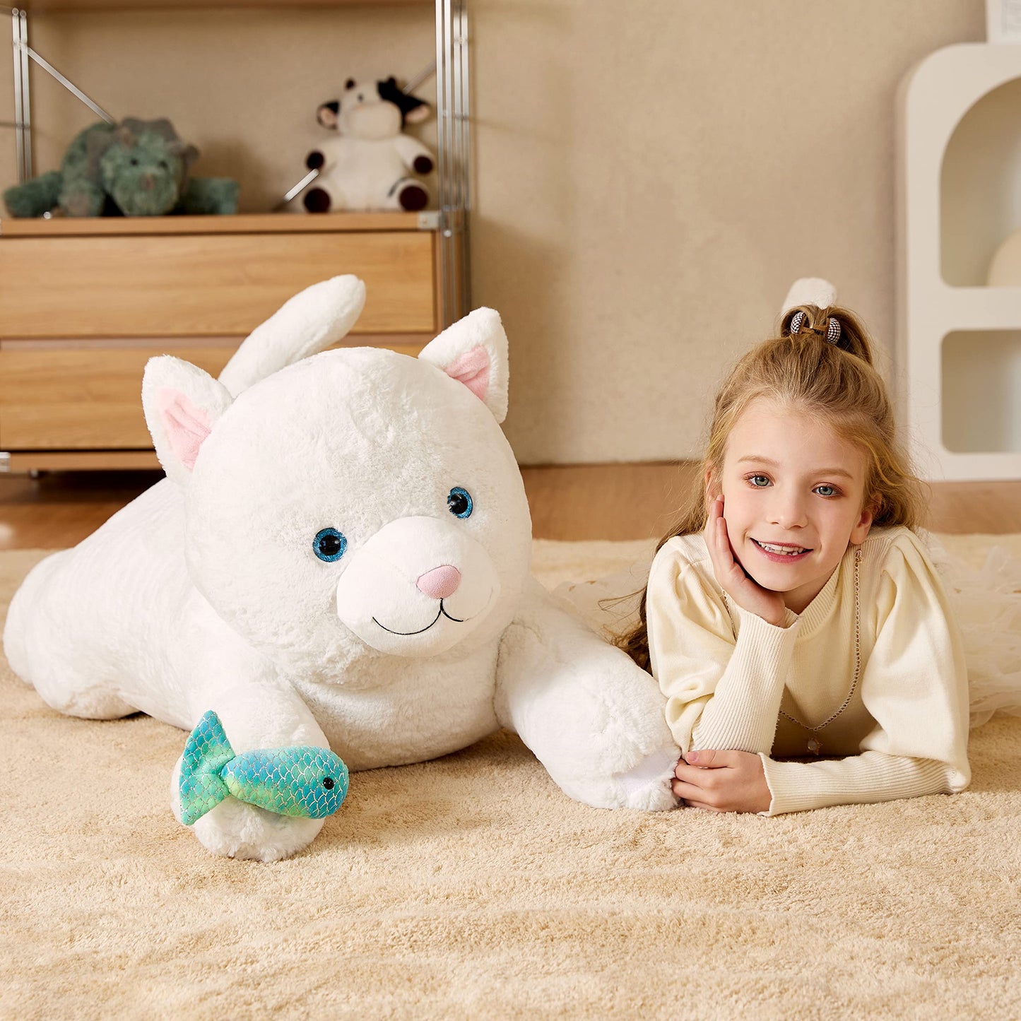Earthsound Giant Persian Cat Stuffed Animal Plush Toy,30'' Large Jumbo Cute Soft Toys,Big Size Huge Fluffy Plushy Oversized Fat