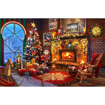 Lavievert Wooden Jigsaw Puzzles 1000 Piece Christmas Puzzles For Adults And Kids - Fireplace, Christmas Tree, Stockings
