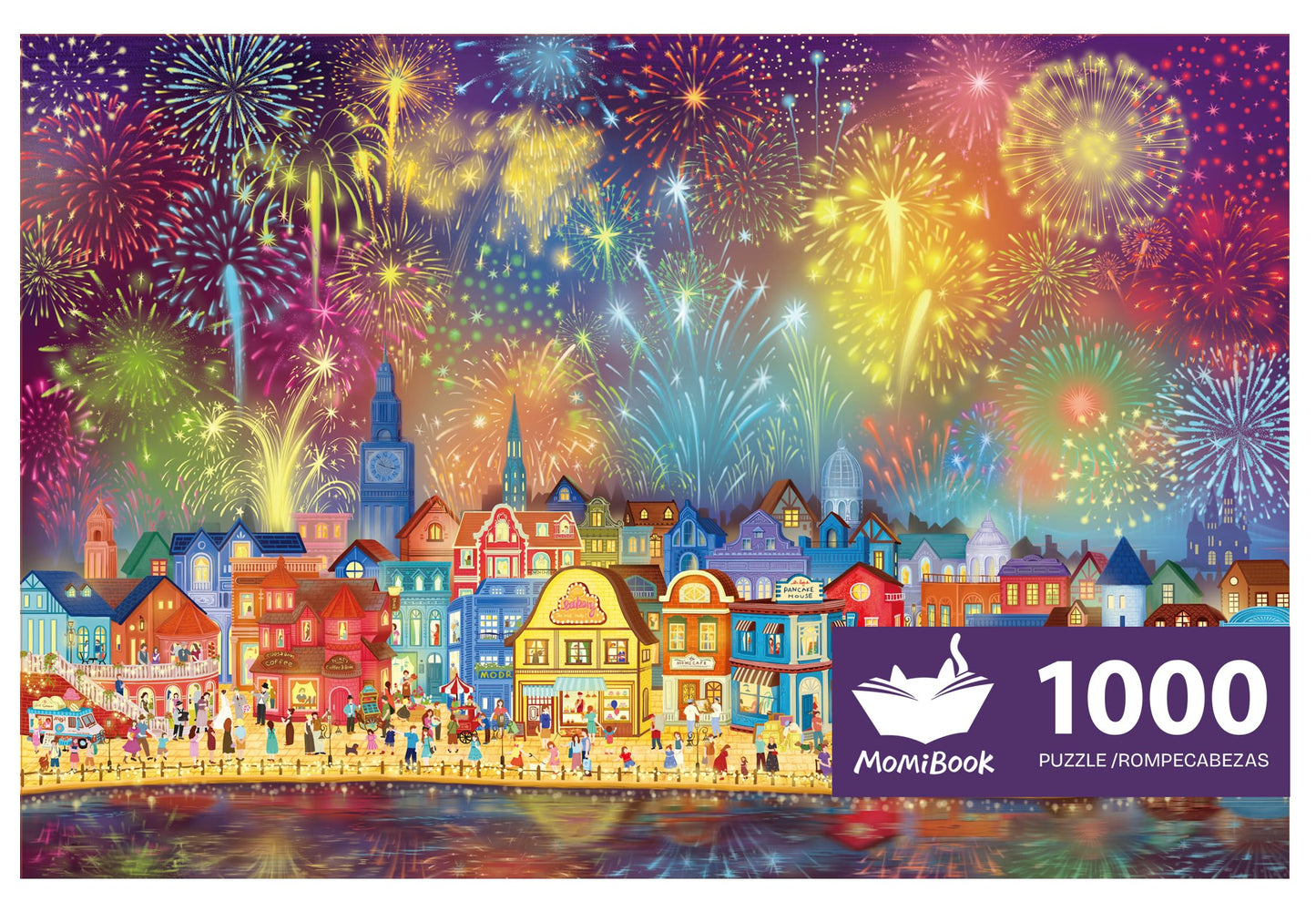 Puzzles For Adults 1000 Pieces, Momibook Jigsaw Puzzles Of Night Town, Luminous Process, 75X50Cm(29.5''X19.7'') Toys & Game Puzz