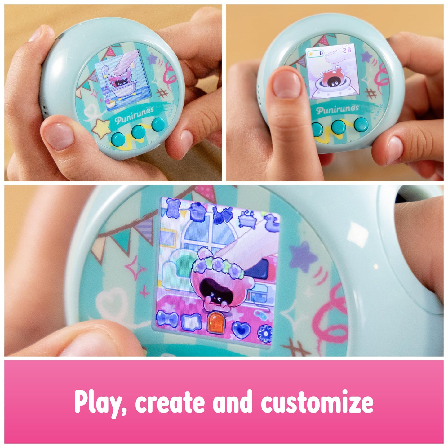 Punirunes  Interactive Digital Toy with 55 Squishy Characters Inside  Reacts to Touch  Full-Color Display  Kids Toys for Girls & Boys Ages 5 and up