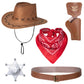 Cowboy Costume For Boys 7Pcs Set Kids Dress Up Birthday Party Halloween Cosplay 3-5T