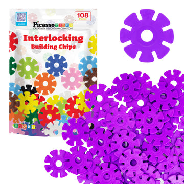 Picassotiles Building Chip Interlocking Disc Construction Blocks In Purple Color Stem Learning Early Education Toy Engineering P