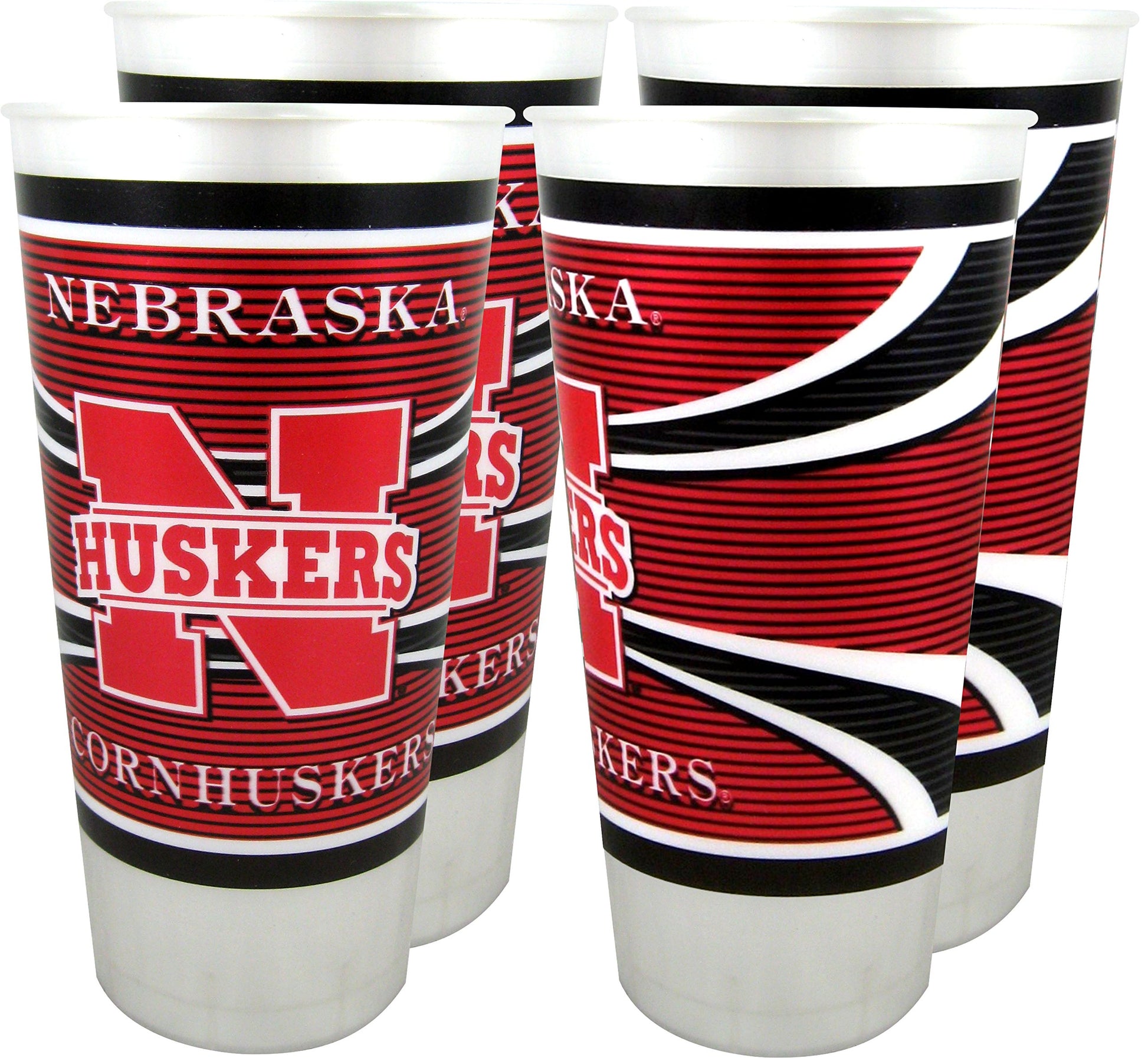 Westrick Nebraska Cornhuskers Souvenir Cups 24 oz 4 Pack Team Memorabilia, Collectibles, Great for Parties & Decor, Reusable Dri