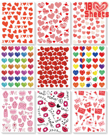 Linaye Valentines Stickers For Kids - 400Pcs Cute Valentines Stickers For Cards Envelopes Craft Scrapbooking Valentine Day Party