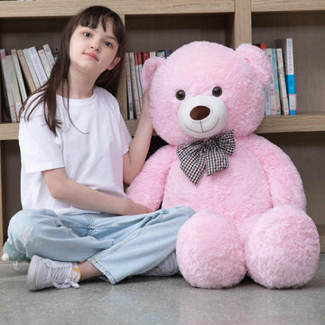 Morismos Giant Teddy Bear Stuffed Animals, Big Teddy Bear Plush, Pink Large Bear For Girlfriend Girls Gifts On Christmas Valentine'S Day Birthday, 39 Inch