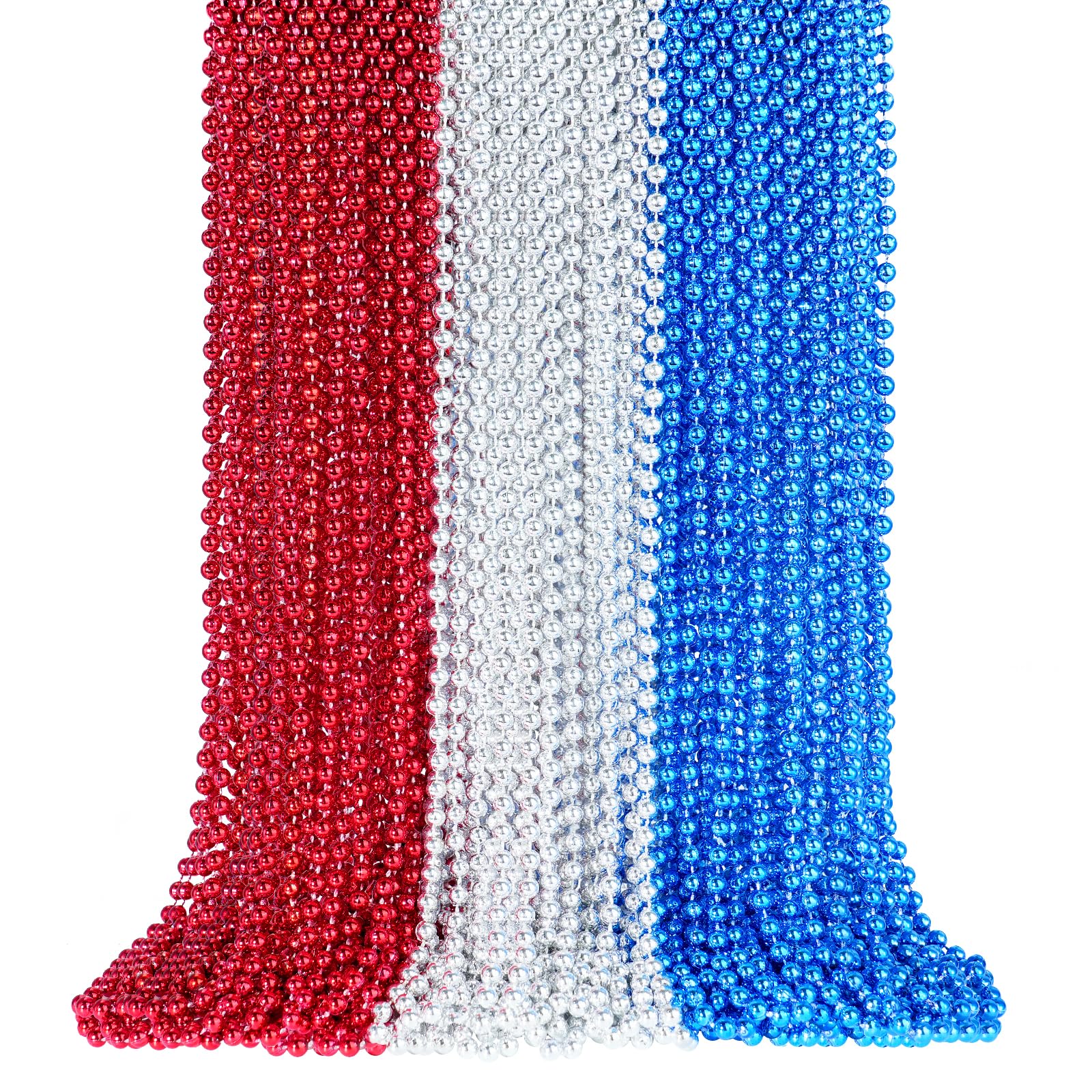 YAXINRUI 72 PCS 4th of July Necklace Patriotic Beads Necklaces, 4th of july Accessories 33 Inch Independence Day Patriotic Beads